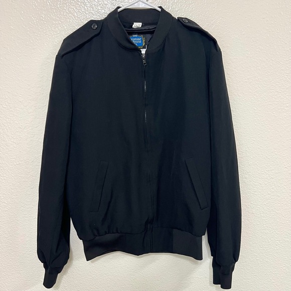 US Navy Eisenhower NSU Black Bomber Jacket Menswear Size 40 Long with Vest - Picture 1 of 4